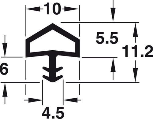 Perfil de Vedacao para Batente 10mm Branco Hafele 50826_0