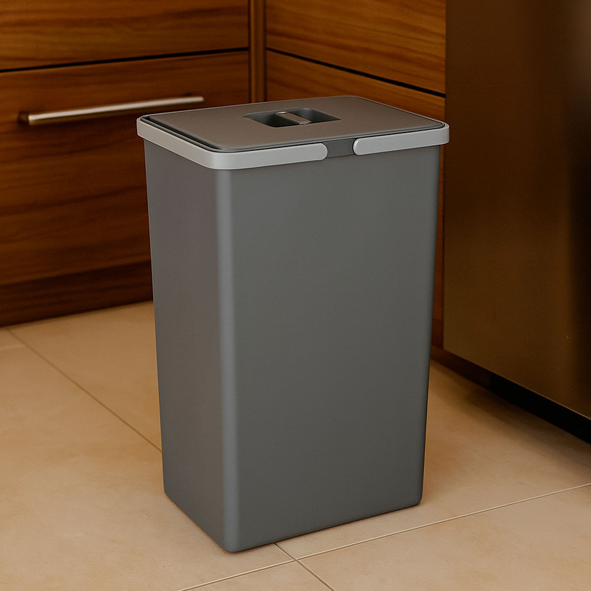 Lixeira Metropolis 24 Litros Cinza Zen 76201_0