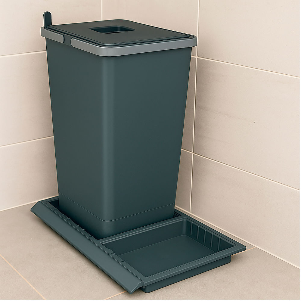 Lixeira Metropolis com Base Media 24 Litros Cinza Zen 76203_0